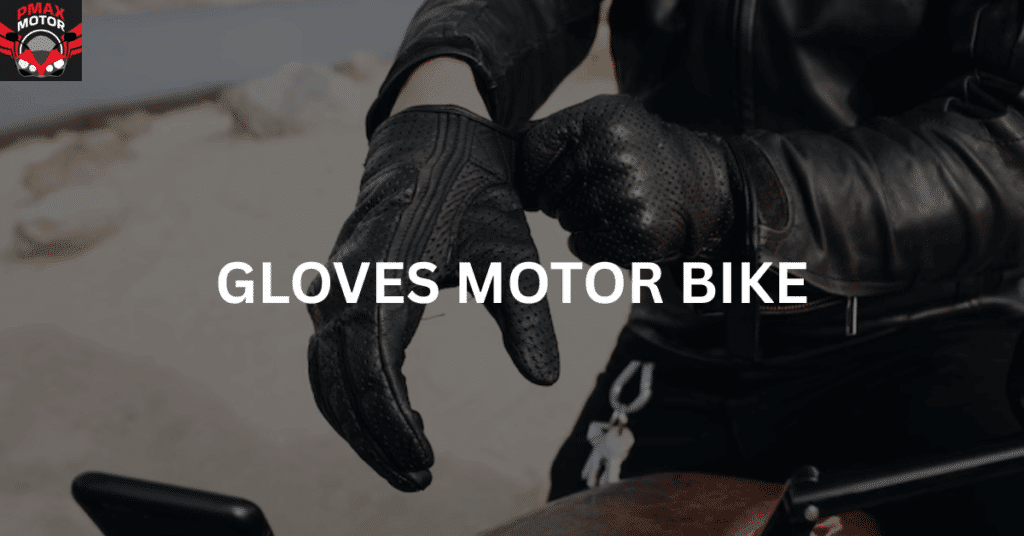 Motorcyclist wearing his motorbike gloves
