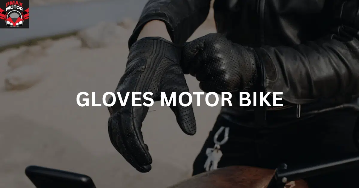Motorcyclist wearing his motorbike gloves.
