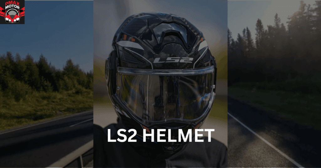 Motorcyclist wearing a LS2 helmet on a highway.