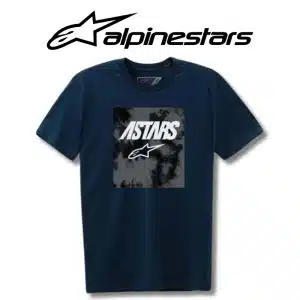Alpinestars navy blue tshirt with grey smoke logo