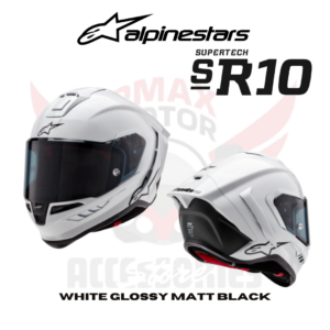 Alpinestars Helmet Sr 10 White Glossy Matt Black Helmet
