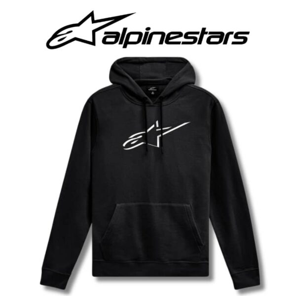 Alpinestars hoodie jct ageless shadow colour black white hoodie