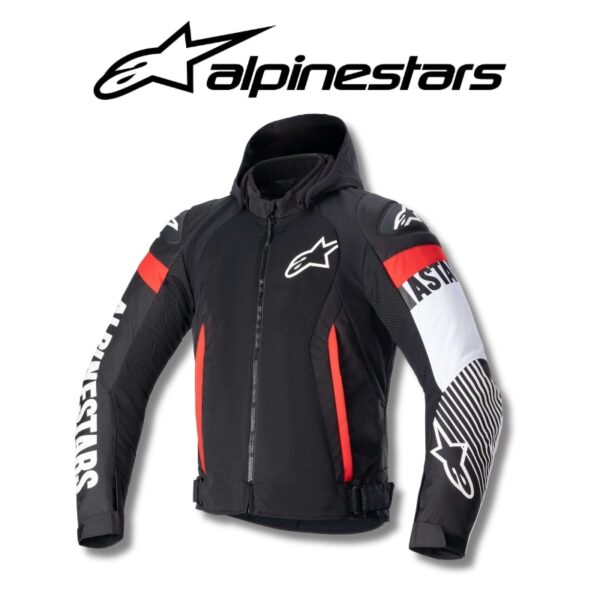 Alpinestars mtr gear jct zaca air black white red fluo motorcycle jacket