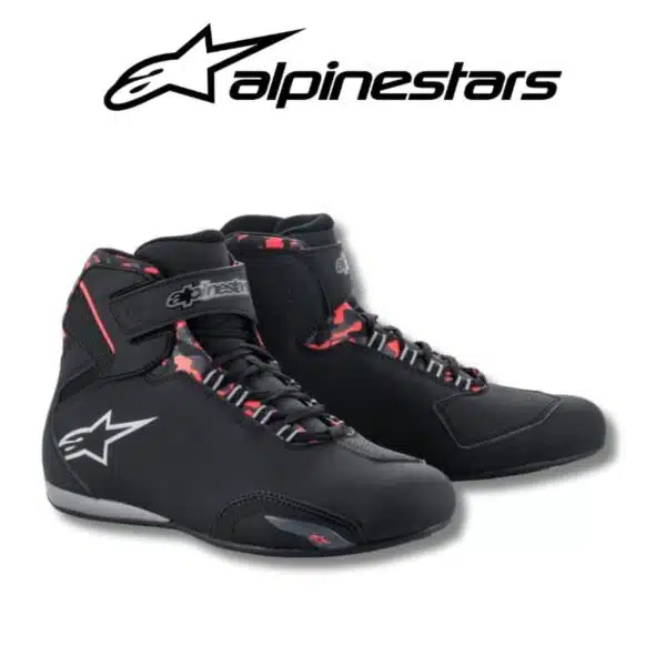 Alpinestars mtr gear sektor waterproof black dark grey red fluo shoes