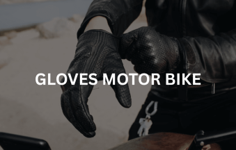 Motorcyclist wearing his motorbike gloves.
