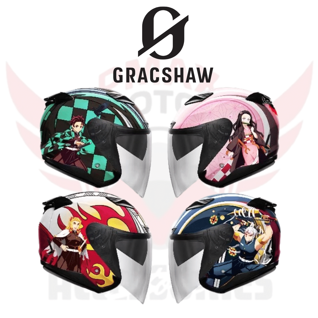 Gracshaw Demon Slayer Limited Edition Kyojuro Nezuko Tanjiro Tengen Helmet Gracshaw Demon Slayer Limited Edition Kyojuro Nezuko Tanjiro Tengen Helmet