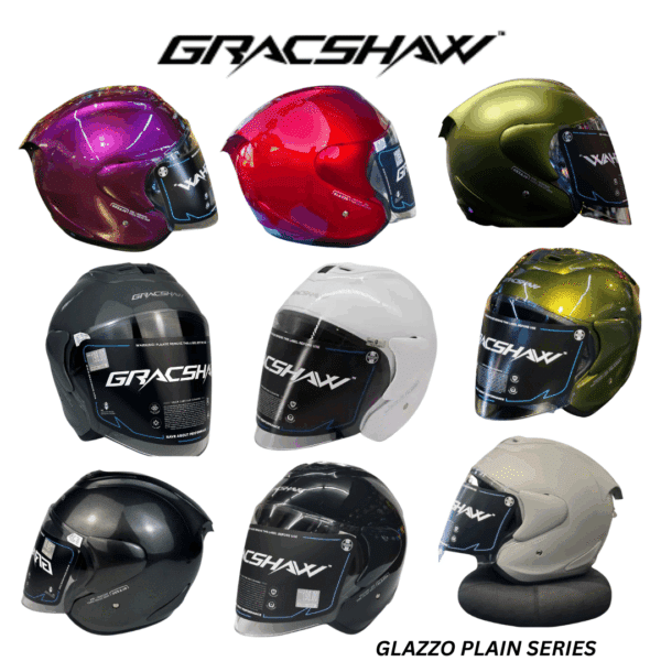 Gracshaw g919i glazzo mono plain colour helmet