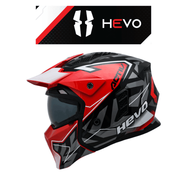 Hevo activ granade black red graphic helmet