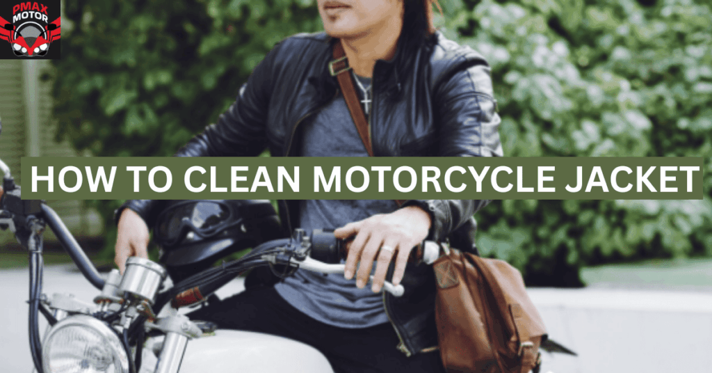 motorcyclist wearing leather motorcycle jacket