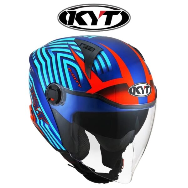 kyt d-city stripe blue orange helmet