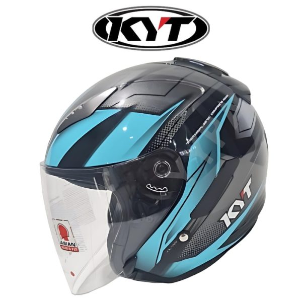 kyt hellcat asymetric black blue helmet