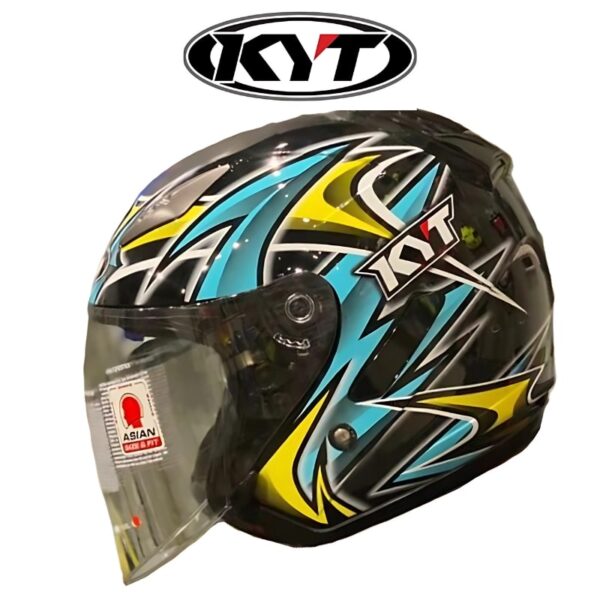 kyt hellcat bike in black aqua helmet
