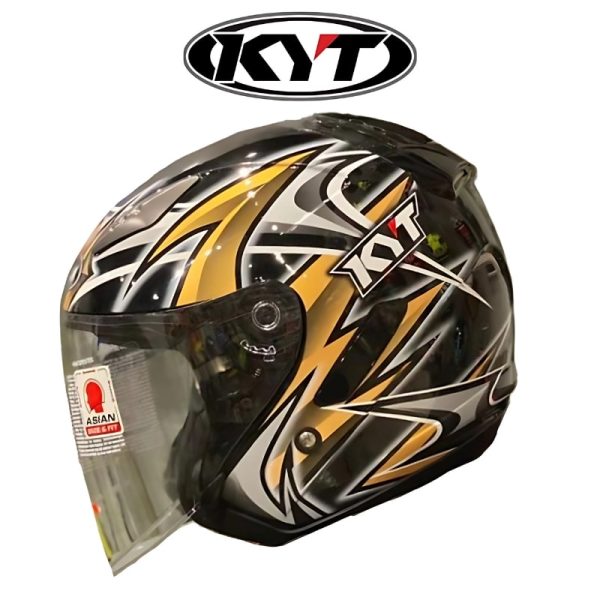 kyt hellcat bike in black gold helmet