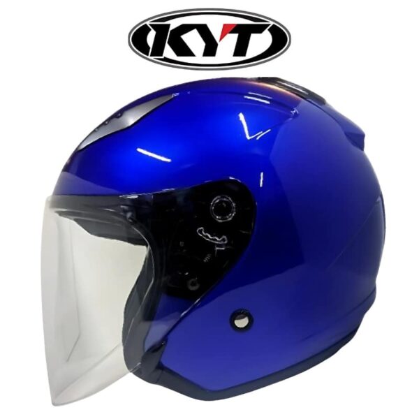 kyt hellcat plain blue yamaha helmet