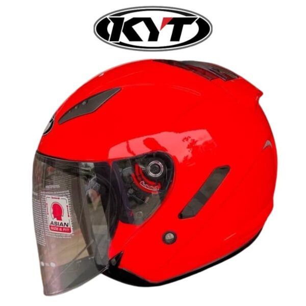 kyt hellcat plain superfluo red helmet