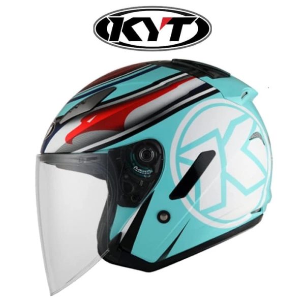 kyt hellcat restart aquanblue red fluo helmet