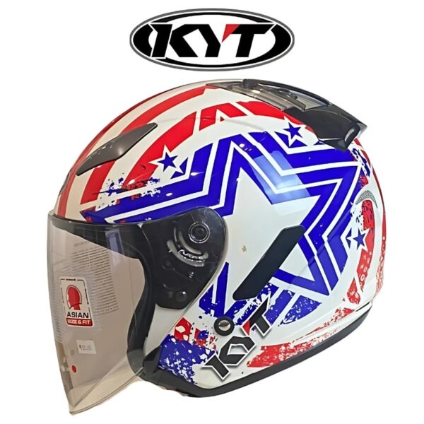 kyt hellcat star 2 plain white helmet