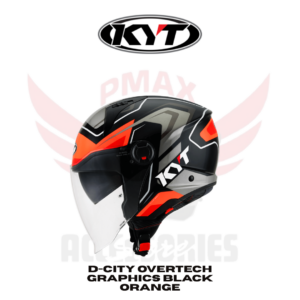 Kyt Helmet D-city Overtech Graphics Black Orange Helmet