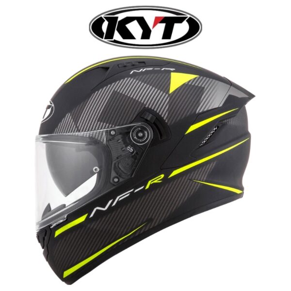 kyt nfr logos matte yellow helmet