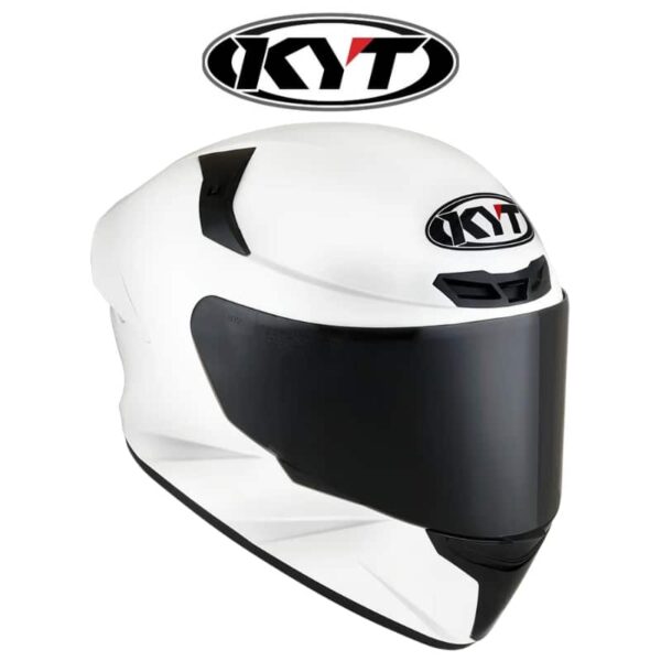 kyt tt course plain gloss white helmet