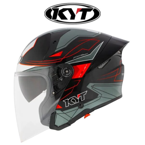 kyt ttr jet led black grey helmet