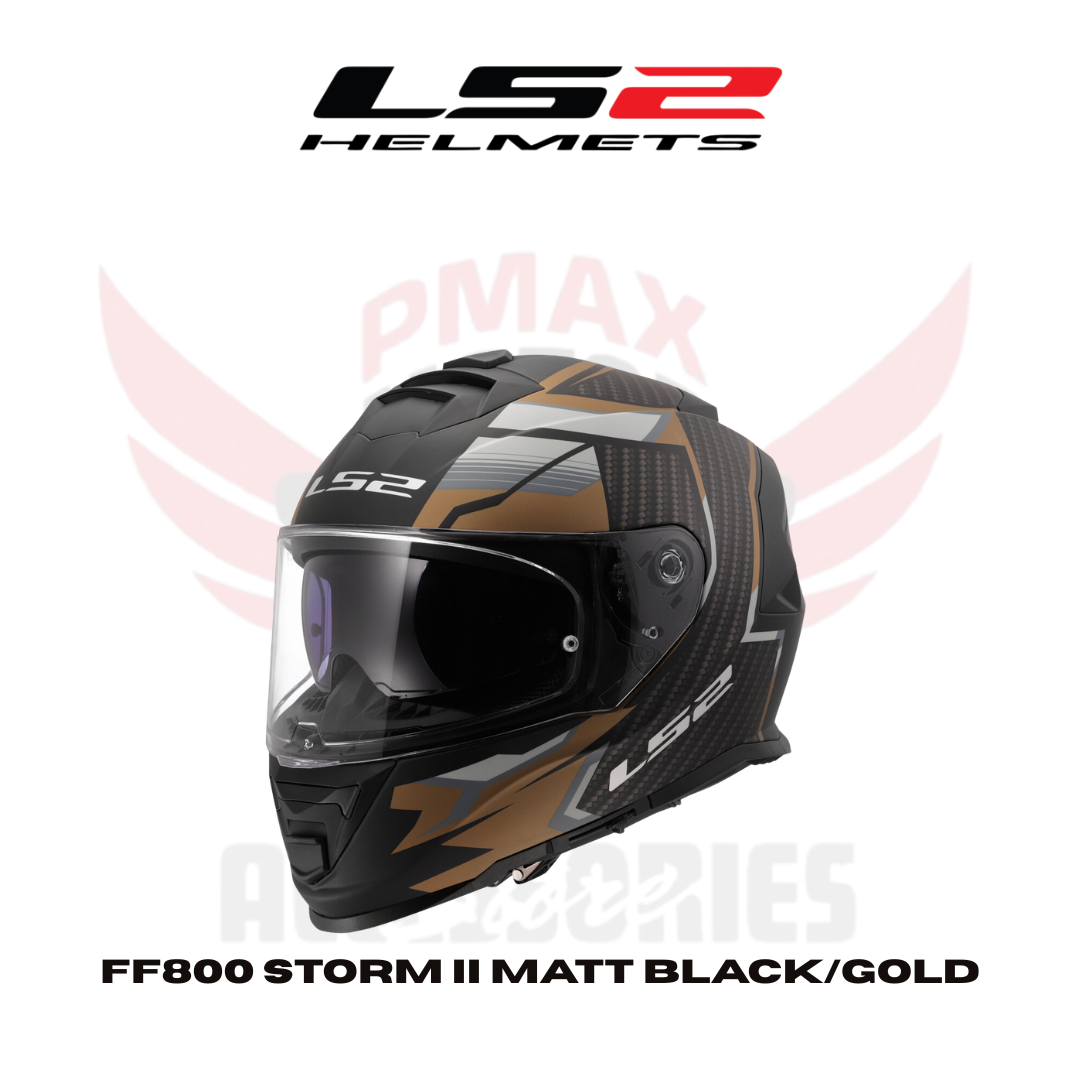 Ls2 Ff800 Storm Ii Matt Black/Gold Helmet Ls2 Ff800 Storm Ii Matt Black/Gold Helmet