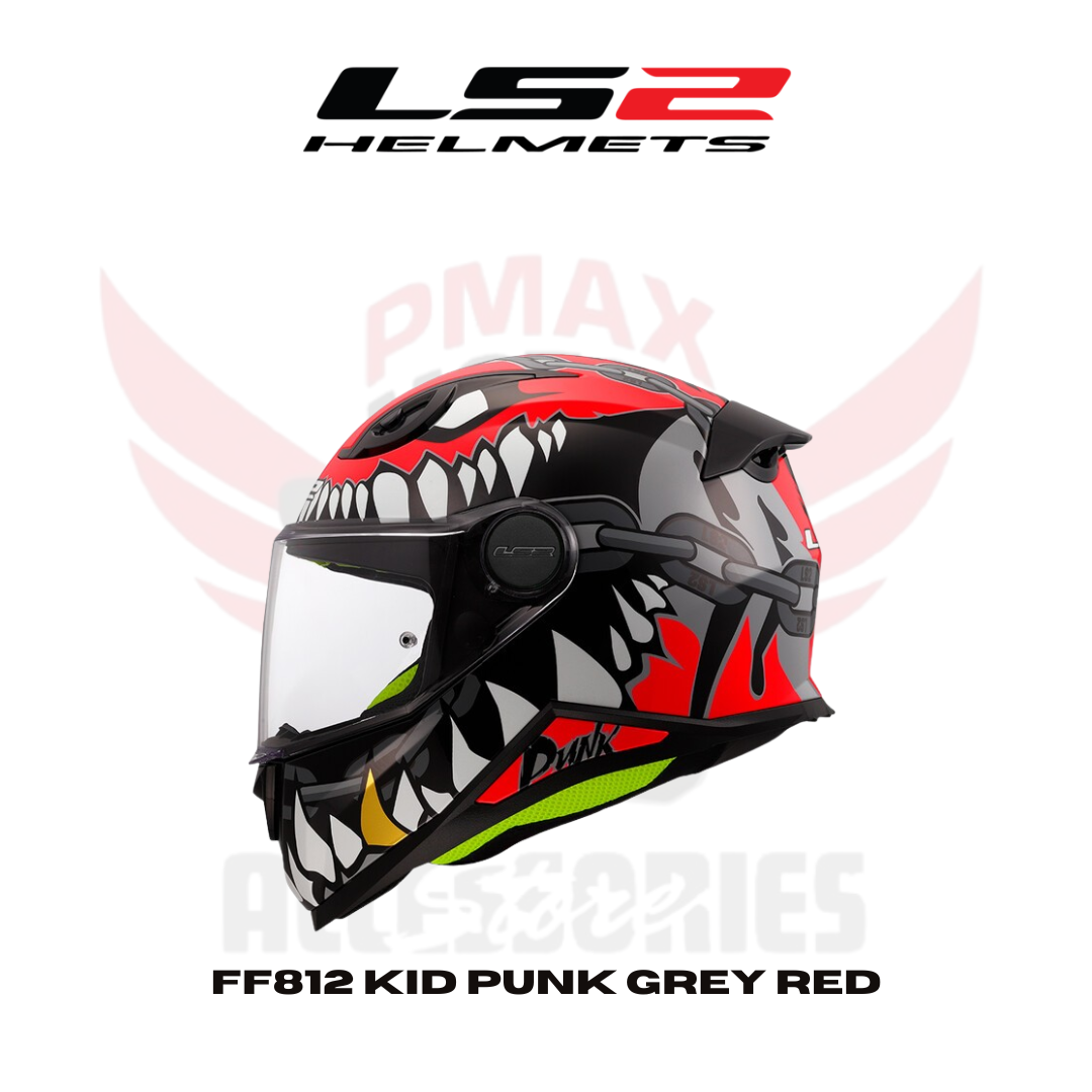 Ls2 Ff812 Kid Punk Grey Red Helmet Ls2 Ff812 Kid Punk Grey Red Helmet