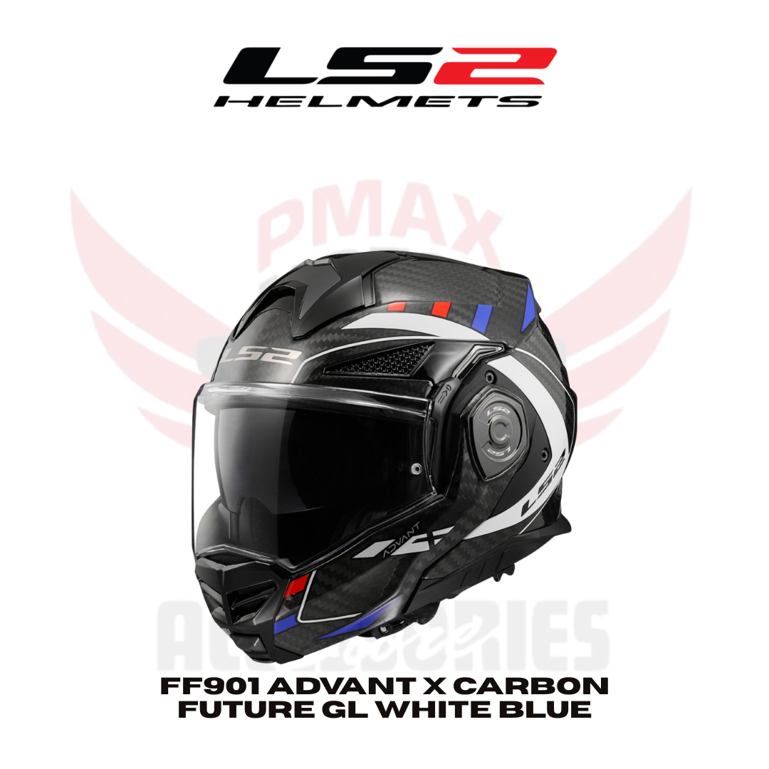 Ls2 Ff901 Advant X Carbon Future Gl White Blue 06 Helmet Ls2 Ff901 Advant X Carbon Future Gl White Blue 06 Helmet