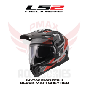 Ls2 Mx702 Pioneer Ii Block Matt Gray/Red Helmet