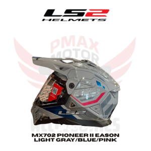 Ls2 Mx702 Pioneer Ii Eason Light Gray/Blue/Pink Helmet