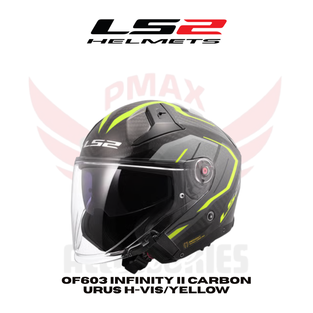 Ls2 Of603 Infinity Ii Carbon Urus H-vis/Yellow Helmet Ls2 Of603 Infinity Ii Carbon Urus H-vis/Yellow Helmet