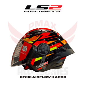 Ls2 Of616 Airflow Ii Spoiler Fire Red Black (Arrc & Cub Prix Edition) Helmet