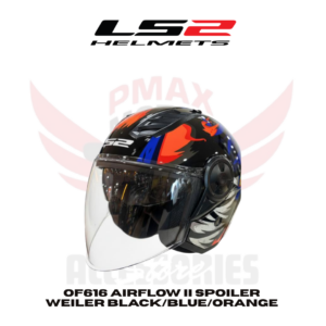 Ls2 Of616 Airflow Ii Spoiler Weiler Black/Blue/Orange Helmet