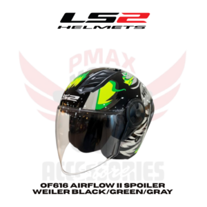 Ls2 Of616 Airflow Ii Spoiler Weiler Black/Green/Gray Helmet