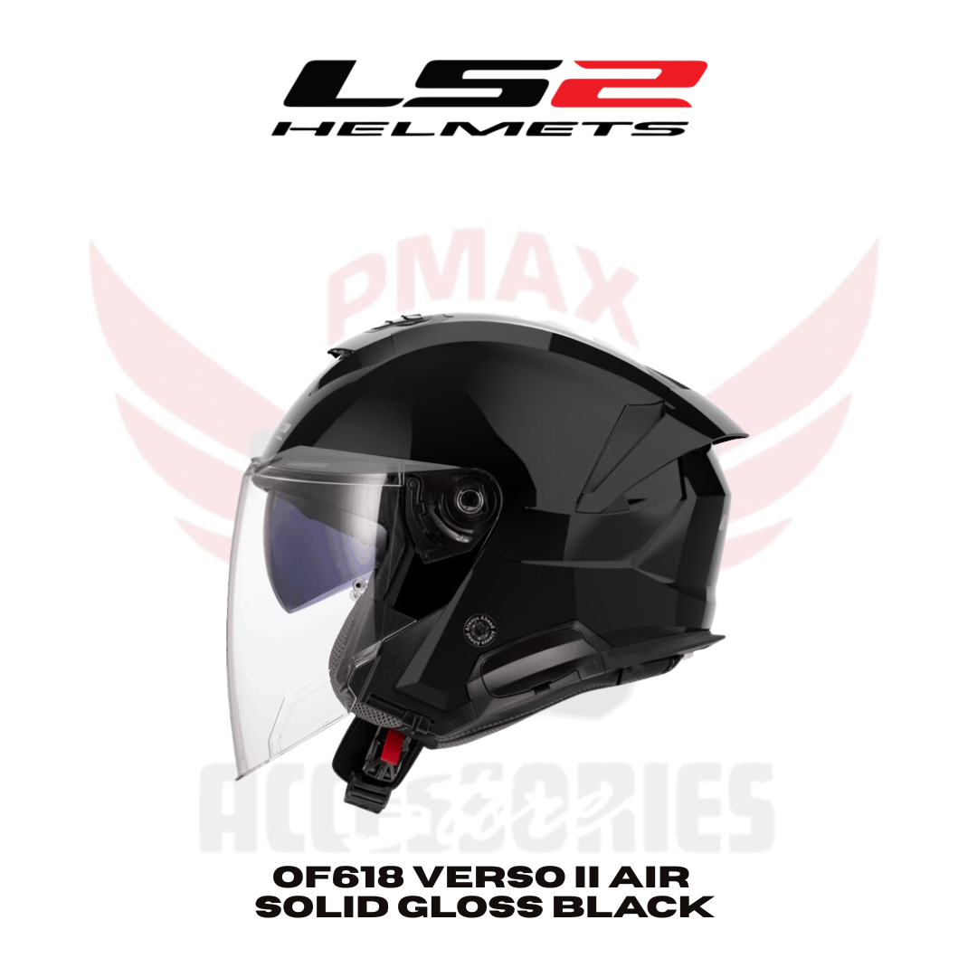 Ls2 Of618 Verso Ii Air Solid Gloss Black Helmet Ls2 Of618 Verso Ii Air Solid Gloss Black Helmet