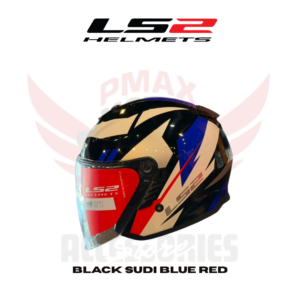 Ls2 Of628 Compass Black Sudi Blue Red Helmet