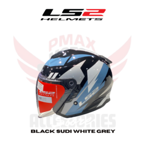 Ls2 Of628 Compass Black Sudi White Gray Helmet