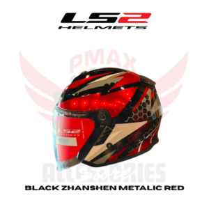 Ls2 Of628 Compass Black Sudi Zhanshen Metalic Red Helmet