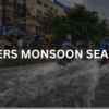 motorcycle going through flood water during monsoon season
