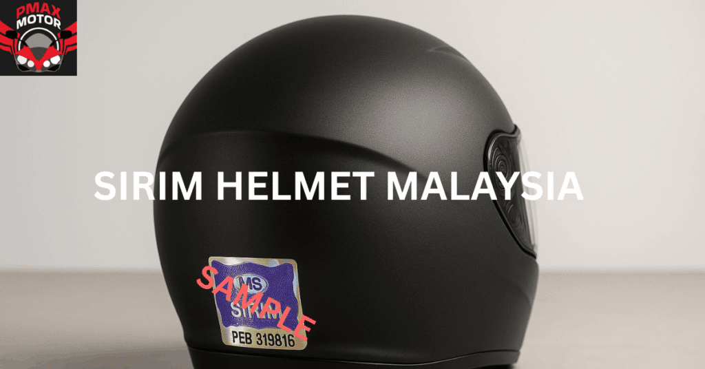 sirim sticker on a motorcycle helmet