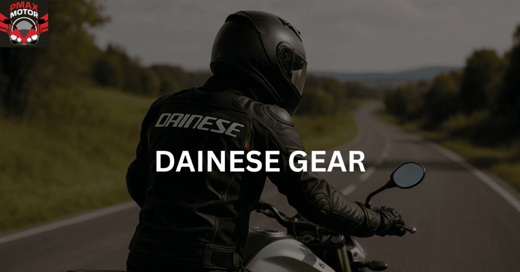 motorcyclist wearing dainese jacket on the road