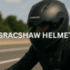 malaysian motorcyclist wearing gracshaw helmet
