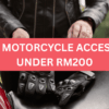 motorcyclist handling his motorcycle accessories that is under rm200