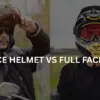 two Motorcyclist wearing open face helmet and full face helmet respectively